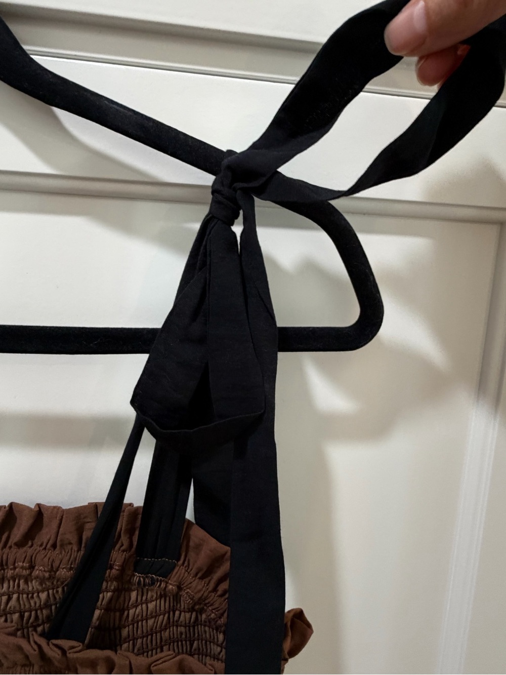 Endless Rose Chocolate Brown Ruffled Sundress with Tie Straps - Picture 7 of 11